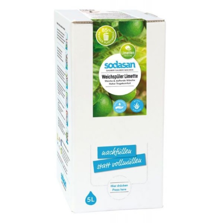 Sodasan Öblítőszer, bio mosodai kondicionáló, lime, 5L