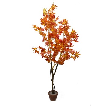 Copac artificial, Artar cu ghiveci D3052, culoare portocaliu, 220 cm Copac artificial, Artar cu ghiveci D3052, culoare portocaliu, 220 cm