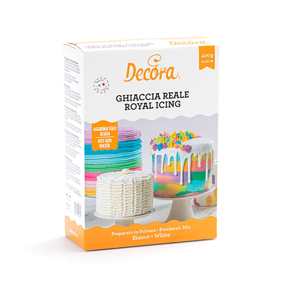 Glazura alba pentru decorarea torturilor si prajiturilor, 400g, Decora