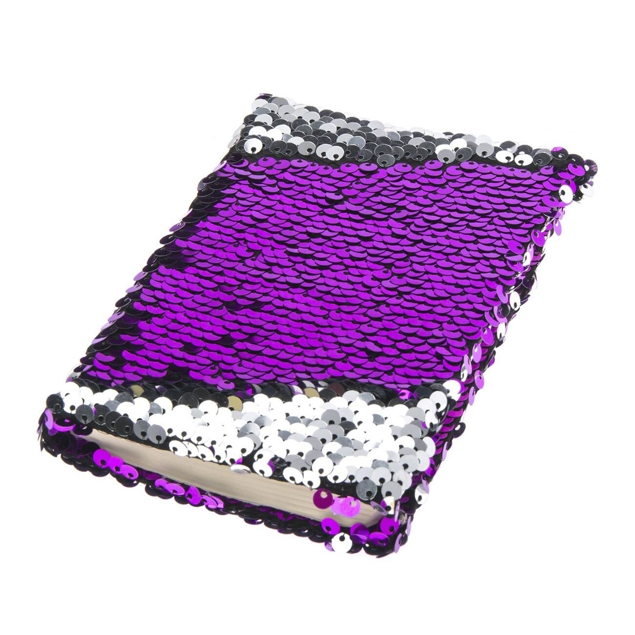 Agenda pentru copii, Zola®, cu paiete purple silver reversibile, 96 file