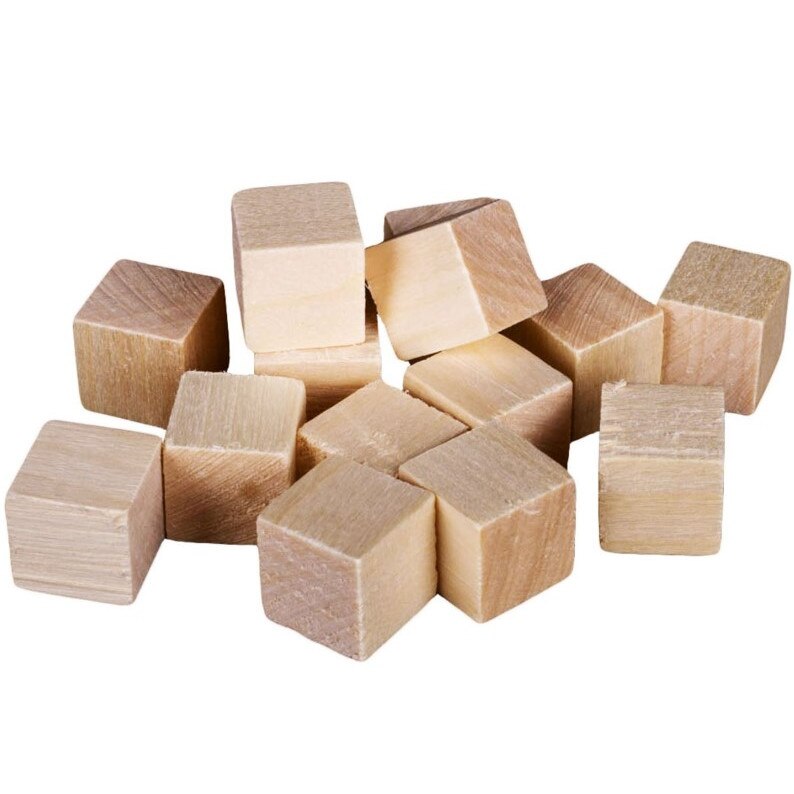 Cubulete scolare din lemn, Zola®, natur, 2 cm - 49 bucati