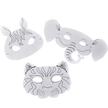 Set creatie masca, Zola®, model animale, de colorat, 6 bucati Set creatie masca, Zola®, model animale, de colorat, 6 bucati