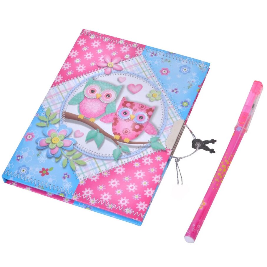 Agenda pentru copii, Zola®, model bufnita, cu lacat, 56 file