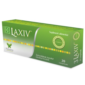 Supliment alimentar, Polisano Pharmaceuticals, 3Laxiv, 20 comprimate Supliment alimentar, Polisano Pharmaceuticals, 3Laxiv, 20 comprimate