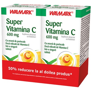 Supliment alimentar Super Vitamin C Walmark 600mg, 30 + 30 tablete Supliment alimentar Super Vitamin C Walmark 600mg, 30 + 30 tablete