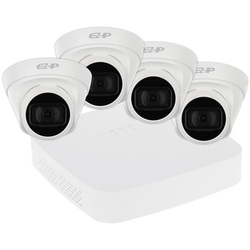 Kit de supraveghere Dahua, 4 x Camere IP Dome IR 30 m, HDD 1 Tb, cabluri conectare Kit de supraveghere Dahua, 4 x Camere IP Dome IR 30 m, HDD 1 Tb, cabluri conectare