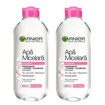 Set Garnier Skin Naturals: 2x Apa micelara pentru ten sensibil, 400 ml Set Garnier Skin Naturals: 2x Apa micelara pentru ten sensibil, 400 ml
