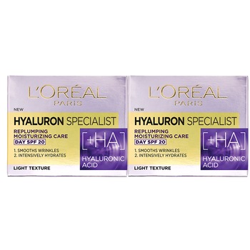 Set L'Oreal Paris Hyaluron Specialist: 2x Crema antirid de zi, 50 ml Set L'Oreal Paris Hyaluron Specialist: 2x Crema antirid de zi, 50 ml