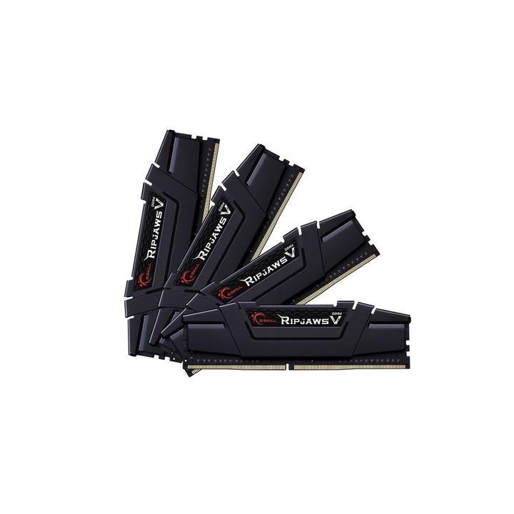 G.SKILL 32GB DDR4 3200MHz Kit(4x8GB) Ripjaws V Black, 185284, Memória