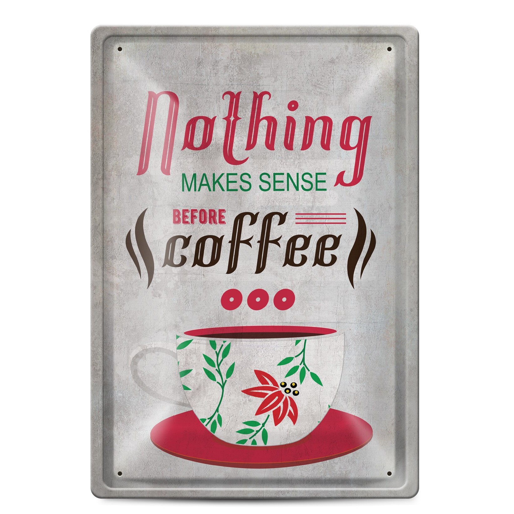 Placuta decorativa metalica 20x30 cm, Simetro Books, Coffee