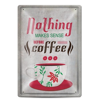 Placuta decorativa metalica 20x30 cm, Simetro Books, Coffee Placuta decorativa metalica 20x30 cm, Simetro Books, Coffee