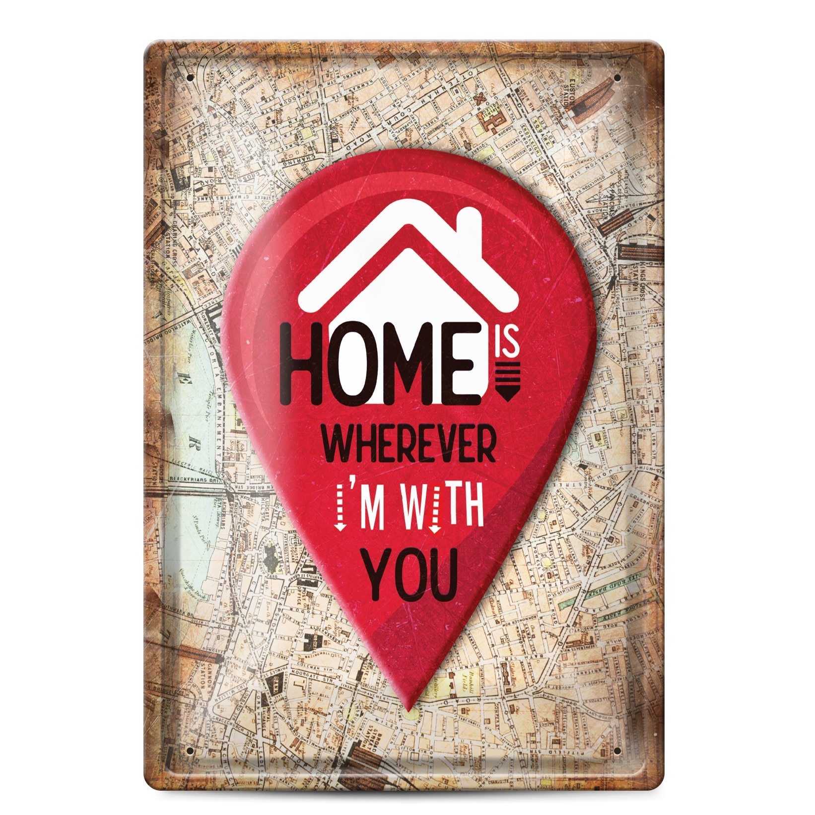 Placuta decorativa metalica 20x30 cm, Simetro Books, Home