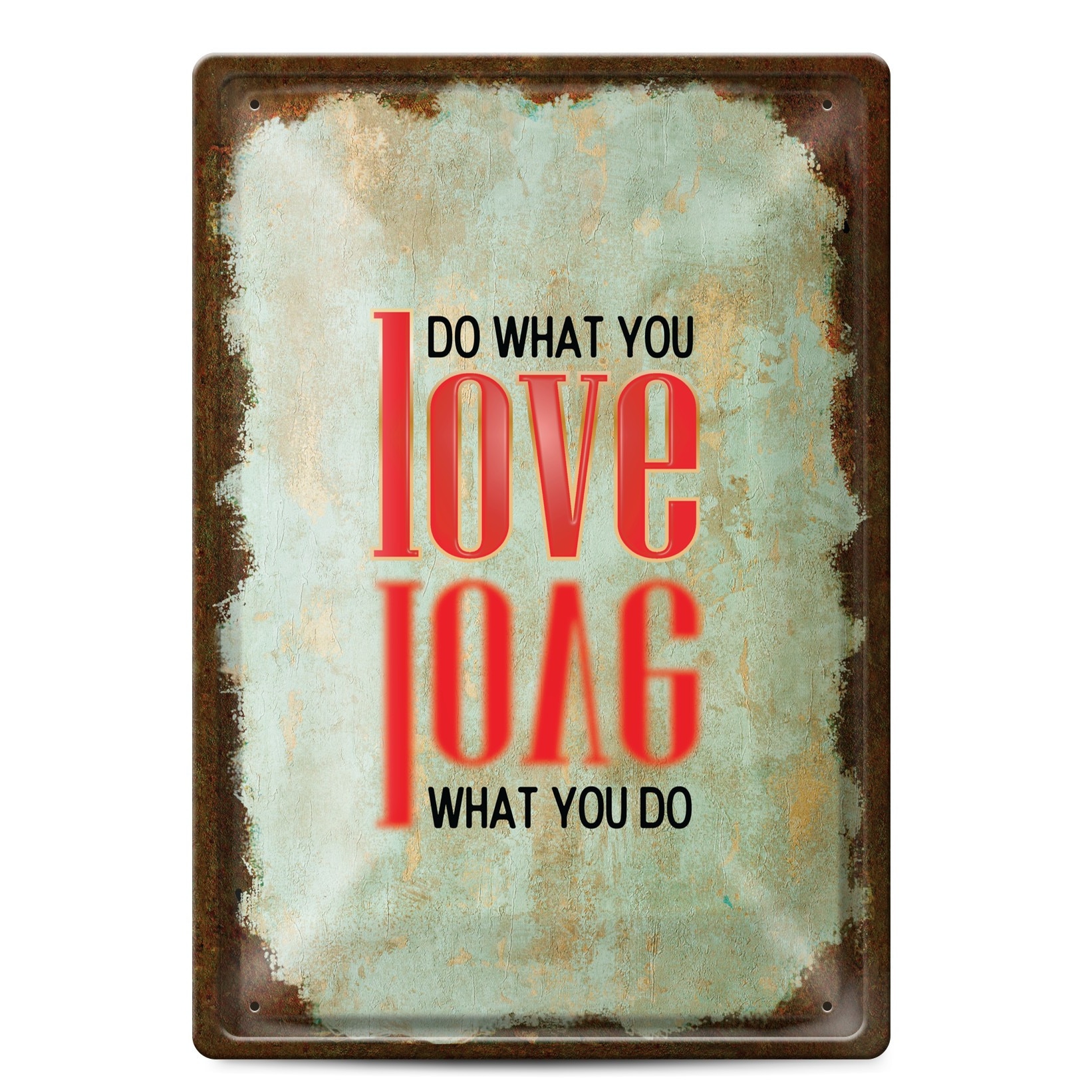 Placuta decorativa metalica 20x30 cm, Simetro Books, Do what you love, love what you do