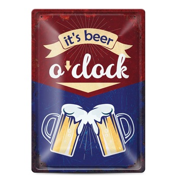 Placuta decorativa metalica 20x30 cm, Simetro Books, Beer Placuta decorativa metalica 20x30 cm, Simetro Books, Beer