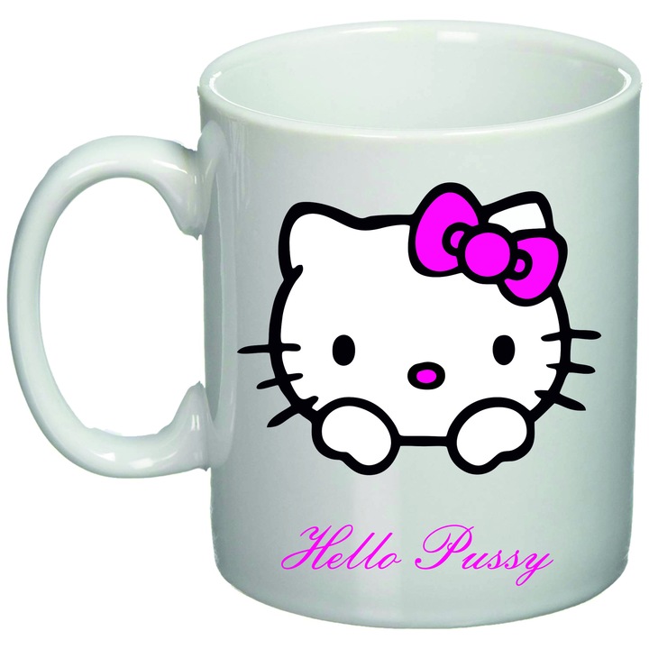 Cana personalizata "Hello" alba 330ml Giftoro