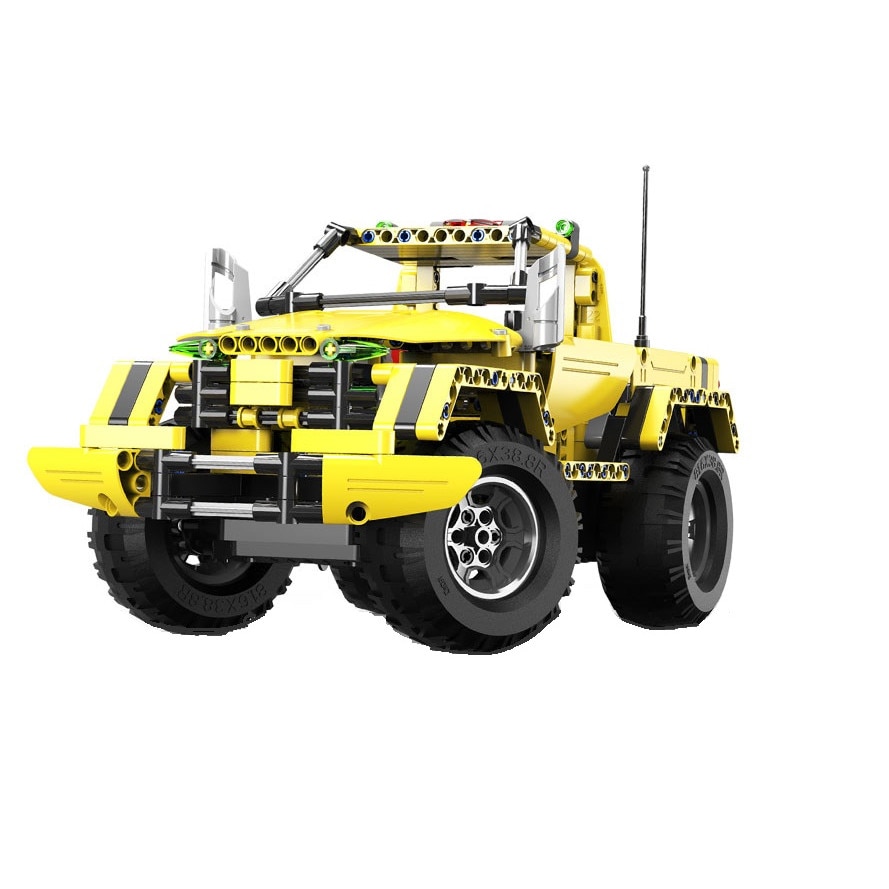 Masinuta cu telecomanda Pick-up King 2 in 1 din blocuri de constructie - 514 bucati