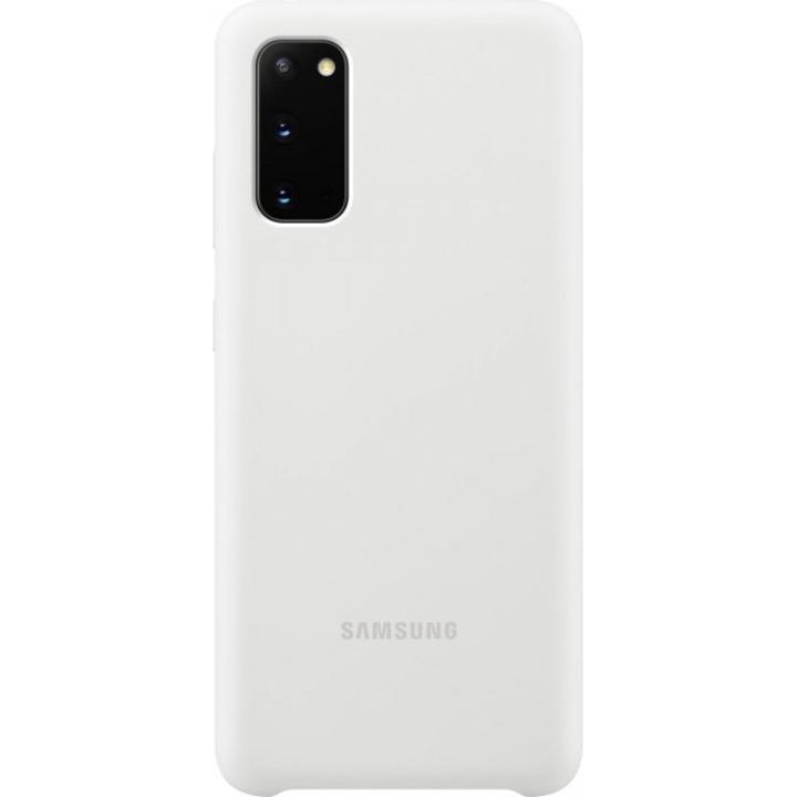 Предпазен калъф Samsung Silicone Cover за Galaxy S20, White