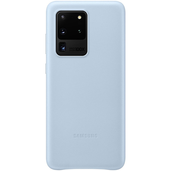 Ултра защитен калъф Samsung Galaxy S20, естествена кожа, небесно синьо