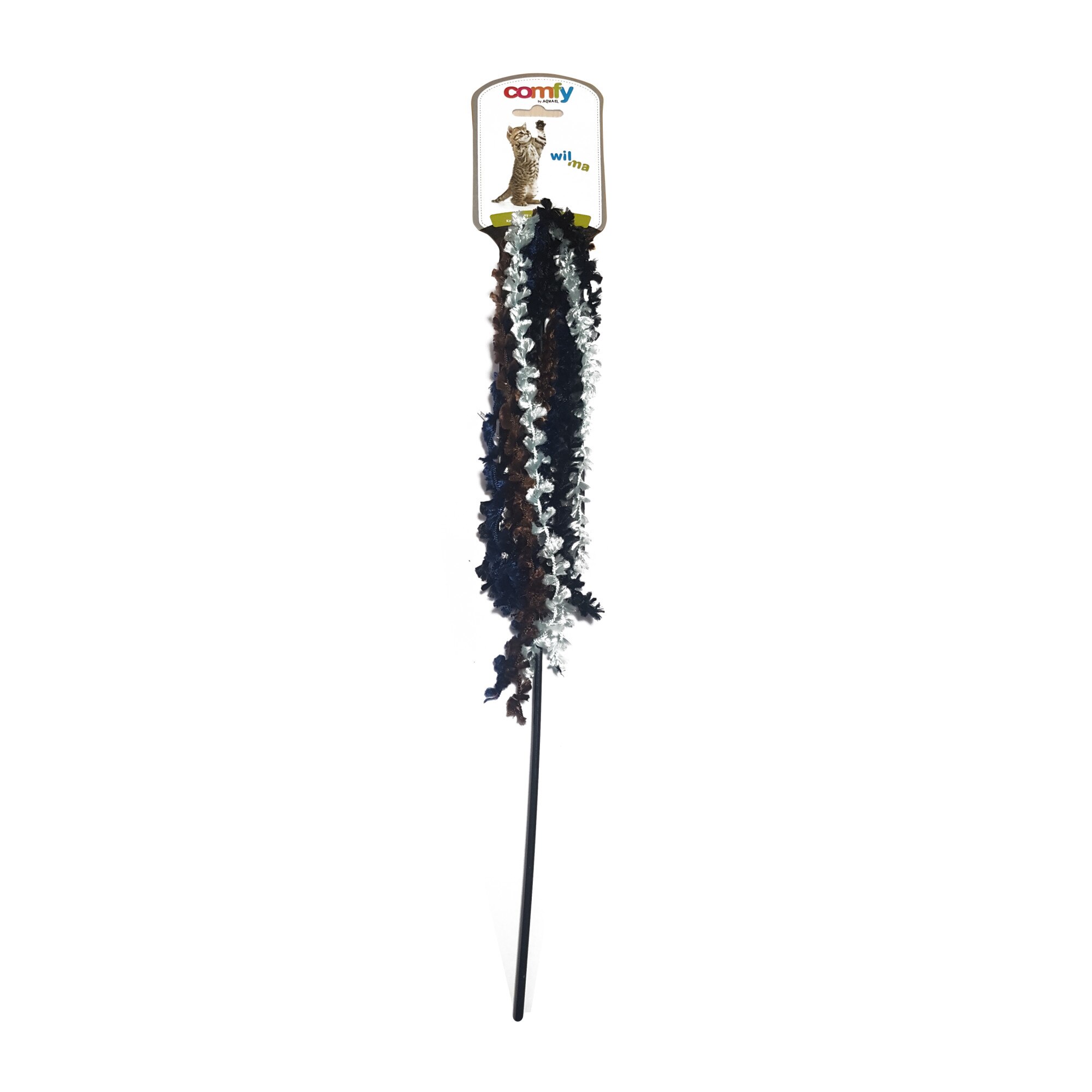 Jucarie Comfy Wilma Rod multicolora pentru pisici, Aquael, 67cm