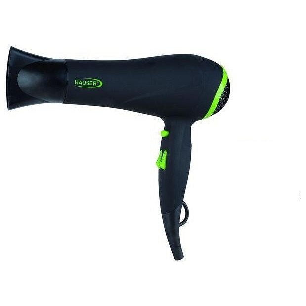 Uscator electric de par Hauser , Putere de 2200 W , Motor DC, Functie ionizator , 2 trepte putere si 3 trepte caldura , Negru/Verde
