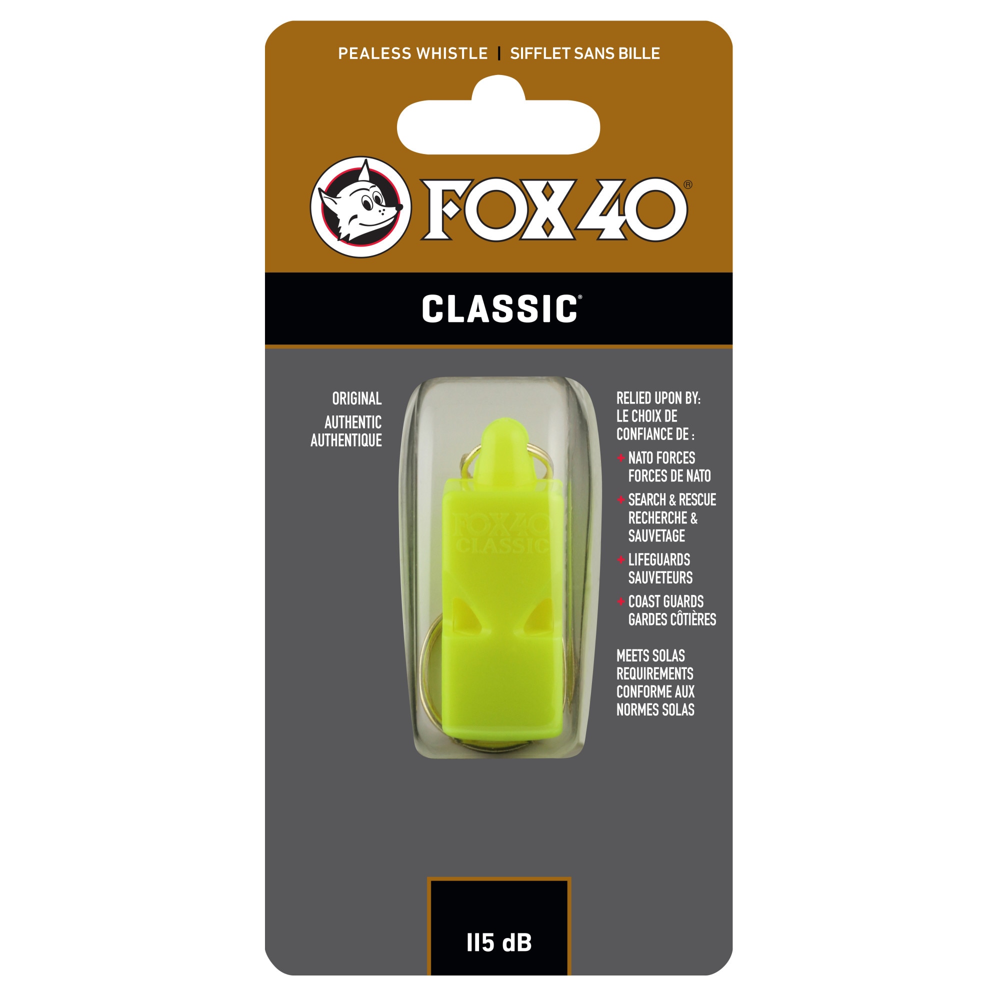 FOX 40 Classic Whistle, Fluo Yellow, 115dB - eMAG.bg