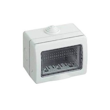 Doza cu capac pentru montaj aparent IP55 , 3 Module , Bticino , Matix , Alb/Gri Doza cu capac pentru montaj aparent IP55 , 3 Module , Bticino , Matix , Alb/Gri