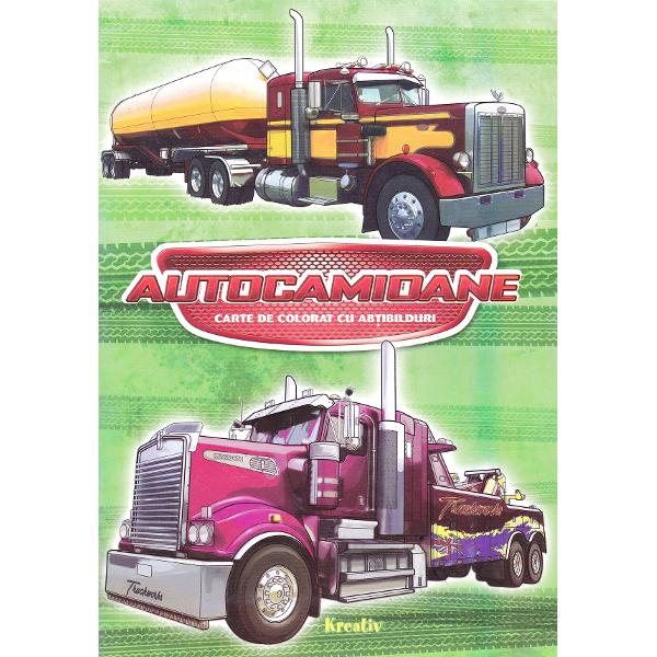 Autocamioane. Carte de colorat cu abtibilduri