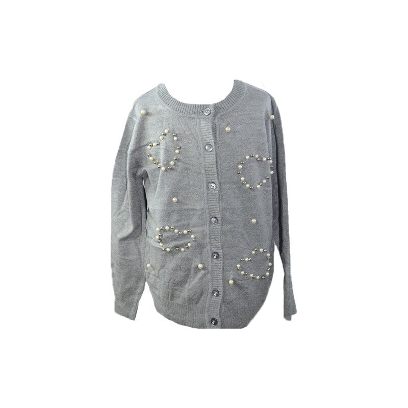 Cardigan maneca lunga fetite Happy House BL-301G, Gri, 140
