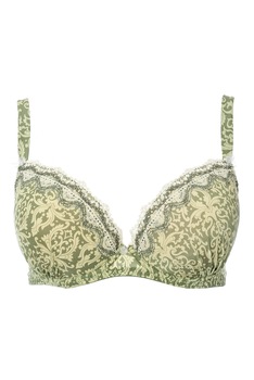 Sutien din microfibra, cu burete subtire gradual, Intimamoda 5544, Verde/Alb Sutien din microfibra, cu burete subtire gradual, Intimamoda 5544, Verde/Alb