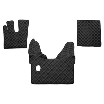 Set 3 covorase camion F-Core, Piele-ECO, pentru DAF XF 106, transmisie manuala, Negru Set 3 covorase camion F-Core, Piele-ECO, pentru DAF XF 106, transmisie manuala, Negru
