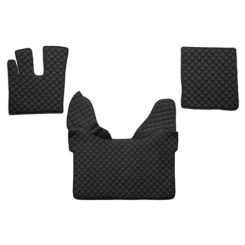 Set 3 covorase camion F-Core, Piele-ECO, pentru DAF XF 106, transmisie automata, Negru Set 3 covorase camion F-Core, Piele-ECO, pentru DAF XF 106, transmisie automata, Negru