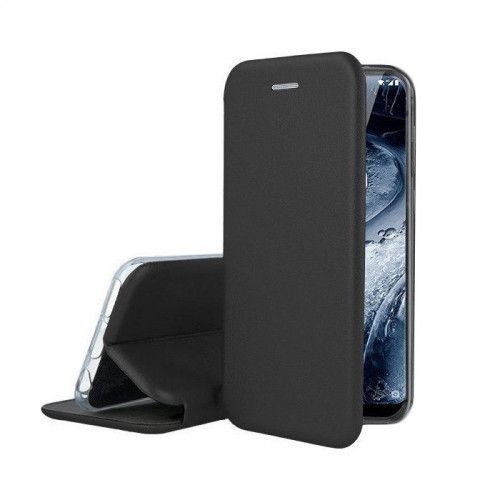 Husa Magnetic Book pentru Huawei Mate 20 Lite cu buzunar interior predestinat cardurilor, Black
