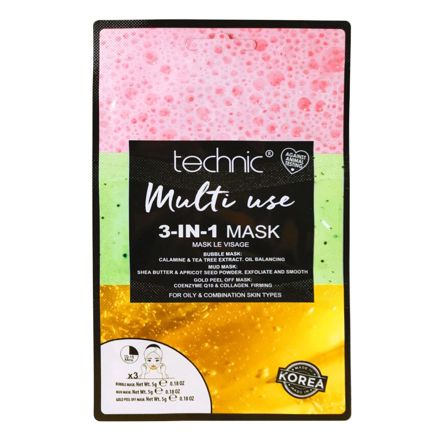 Masca pentru Ten Gras TECHNIC Multi Use 3-In-1 Mask, 18 g