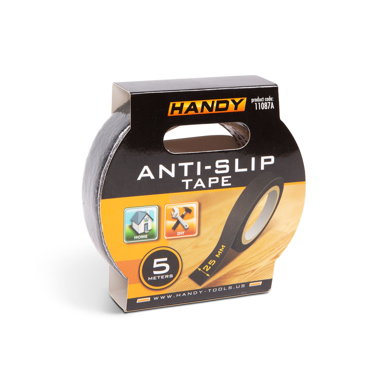 Banda autoadeziva antiderapanta Handy, 2,5x500 cm, Negru