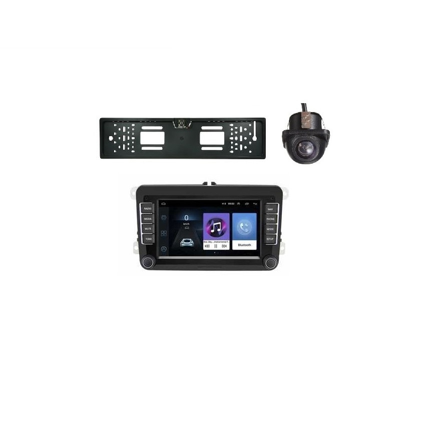 Set Navigatie dedicata VW, Camera marsalier Numar si Camera Fata Dome, Skoda, Seat, ANDROID, Wi-FI