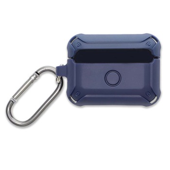 Carcasa din policarbonat cu carabina pentru Apple Airpods Pro , 4smarts HardShell, albastru Carcasa din policarbonat cu carabina pentru Apple Airpods Pro , 4smarts HardShell, albastru