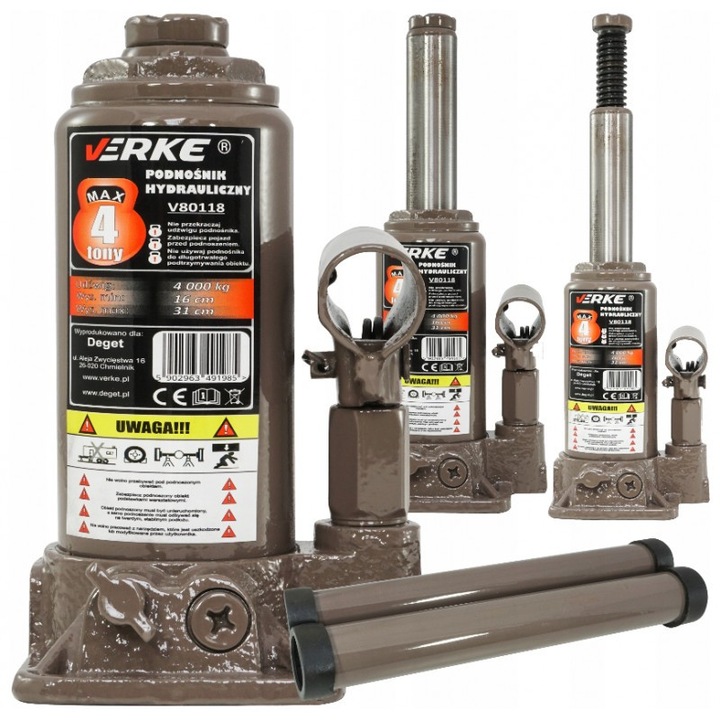 Крик хидравличен VERKE V80118 тип цилиндър 4 тона