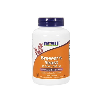 Supliment alimentar Brewers Yeast, Now, 200 de tablete Supliment alimentar Brewers Yeast, Now, 200 de tablete