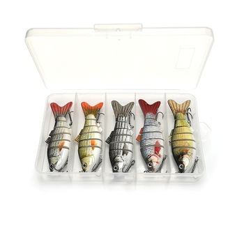 Set 5 voblere stiuca, somn, salau, Fishingbox, plastic, slow sinking, crankbait, multicolor, setul 2, 10cm, 17.5gr Set 5 voblere stiuca, somn, salau, Fishingbox, plastic, slow sinking, crankbait, multicolor, setul 2, 10cm, 17.5gr