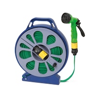 set pentru stropit si udat gradina cu tambur furtun textil flexibil 15m pistol de pulverizat 7-in-1 racorduri incluse imagen 11_0_
0