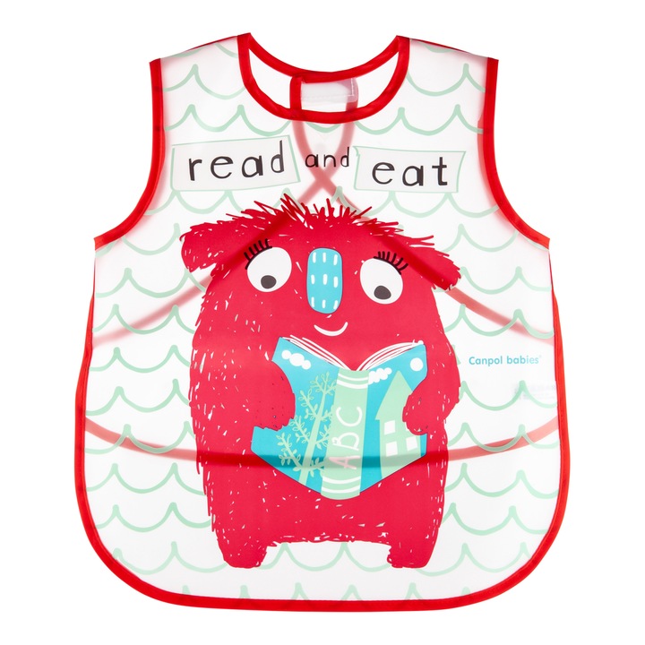 Лигавник "Monsters", Canpol babies®, без BPA, червен