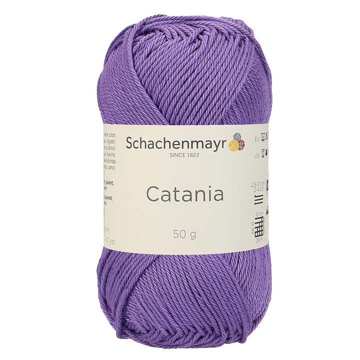 Fir Textil Smc Schachenmayr Catania 0113, pentru crosetat si tricotat, bumbac, mov, 125 m