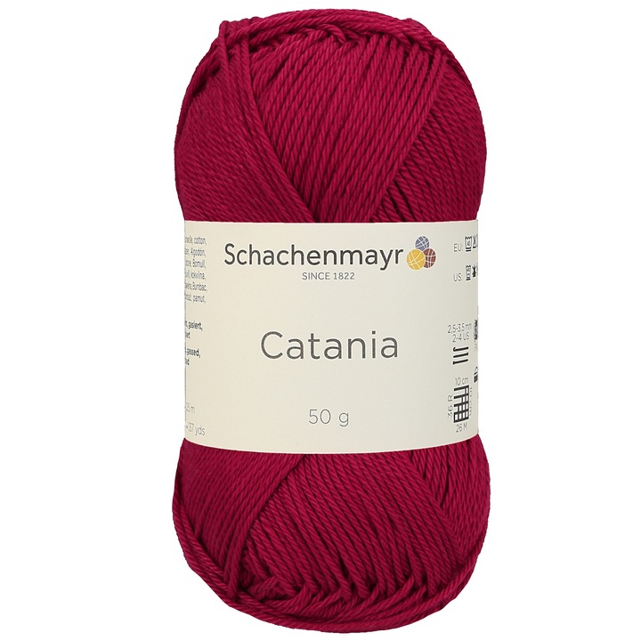 Fir Textil Smc Schachenmayr Catania 0192, pentru crosetat si tricotat, bumbac, grena, 125 m