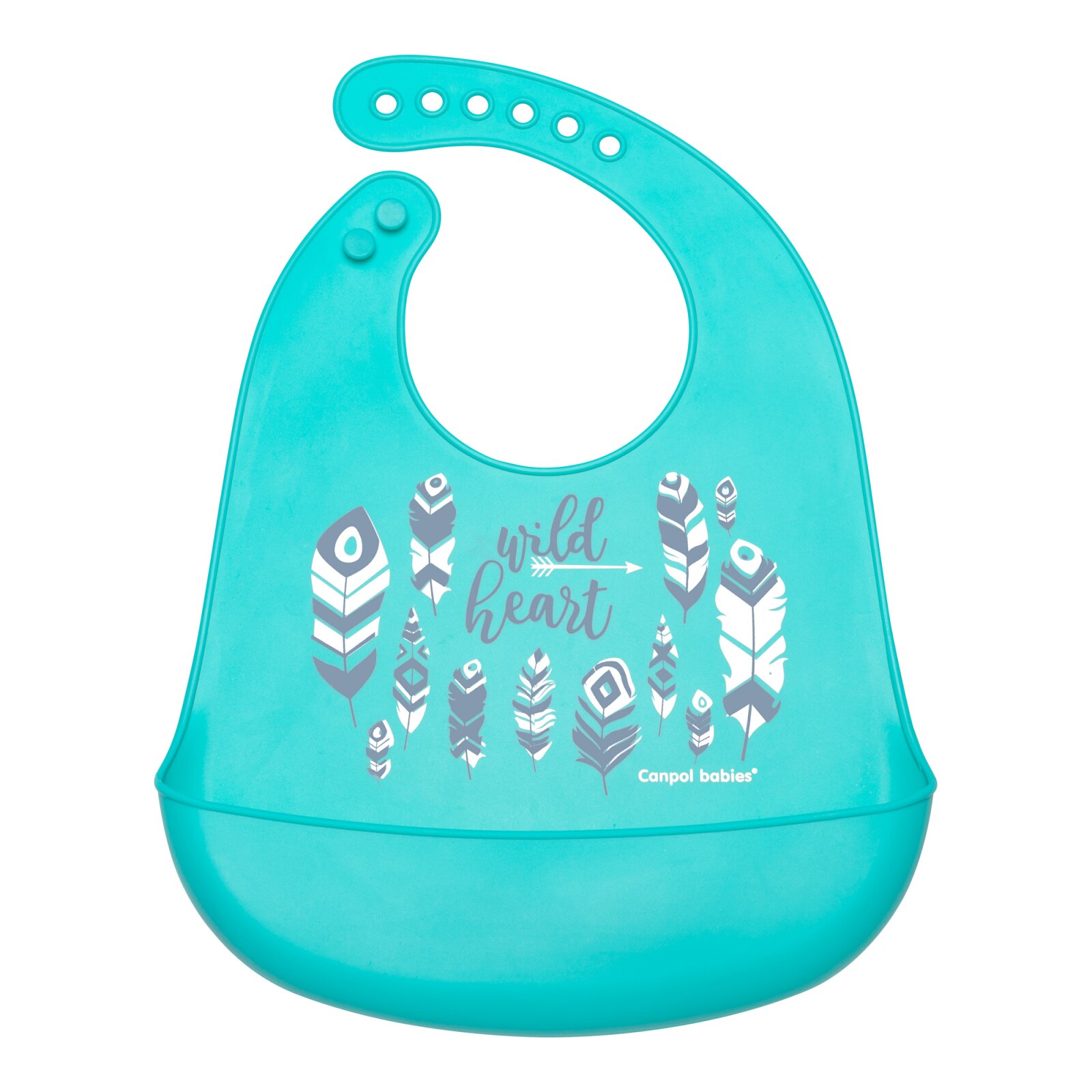Baveta din silicon moale „Wild Nature“, Canpol babies®, fara BPA, albastru