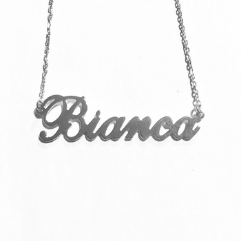 Lantisor din argint rodiat cu nume, Bianca, ARTOR LN19 47cm Lantisor din argint rodiat cu nume, Bianca, ARTOR LN19 47cm