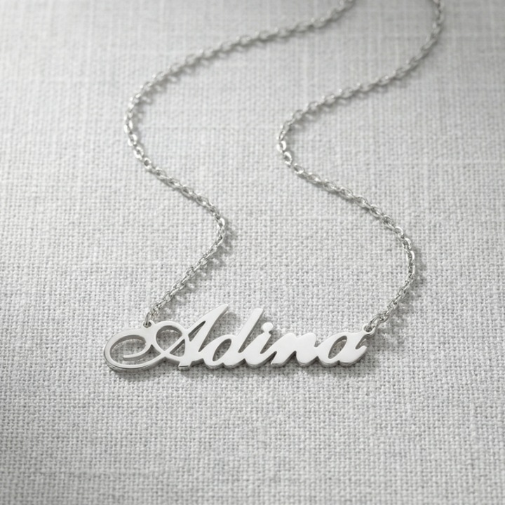 Lantisor din argint rodiat cu nume, Adina, ARTOR LN2447cm