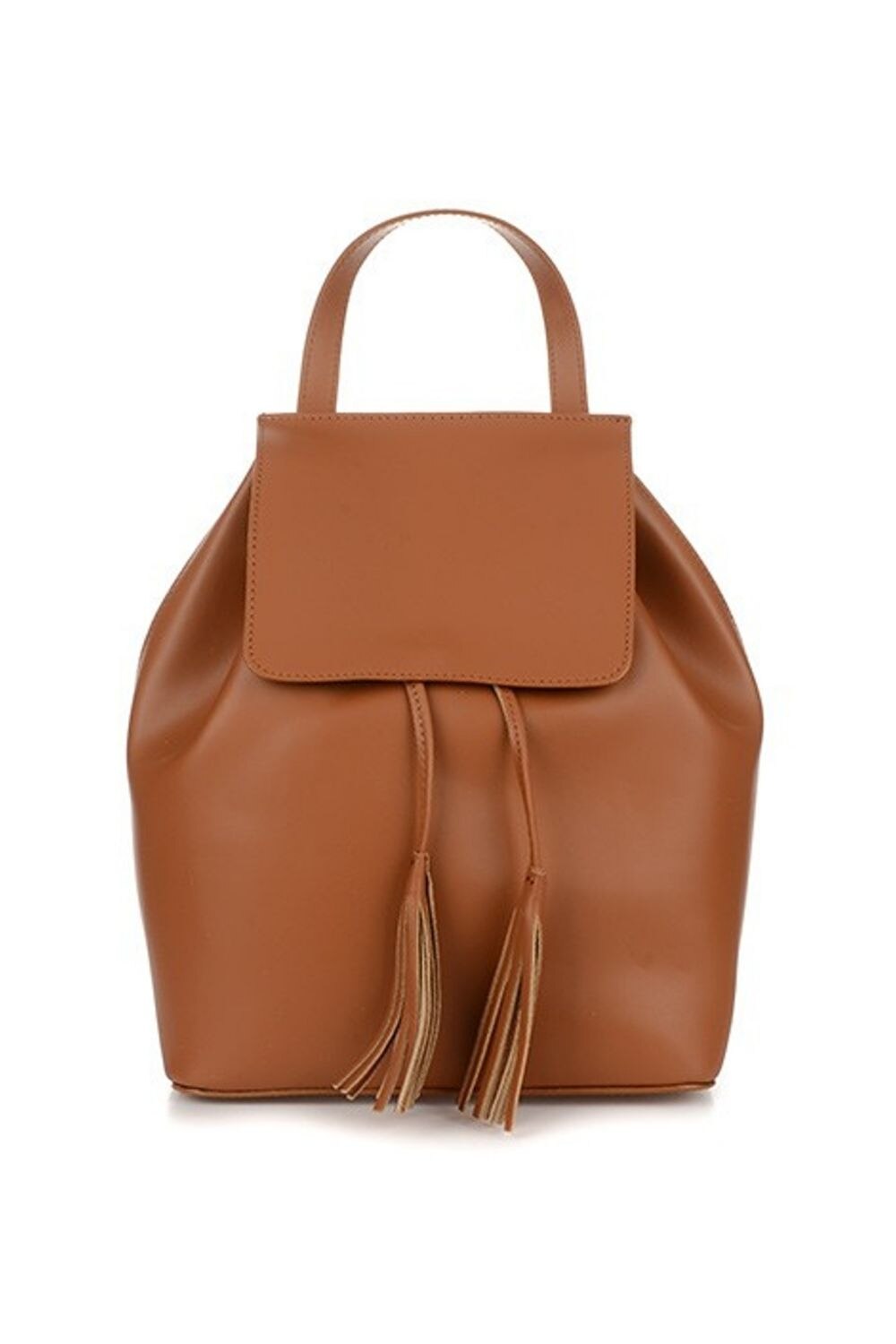 Rucsac din piele italiana, Vera Pelle, camel, N11