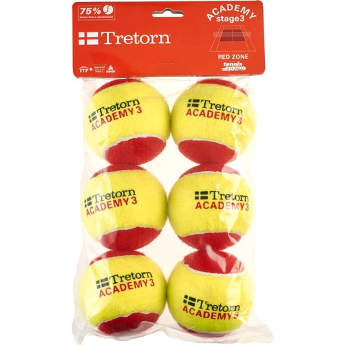 Mingi Tenis Tretorn Academy Rosu, Set 6 bucati