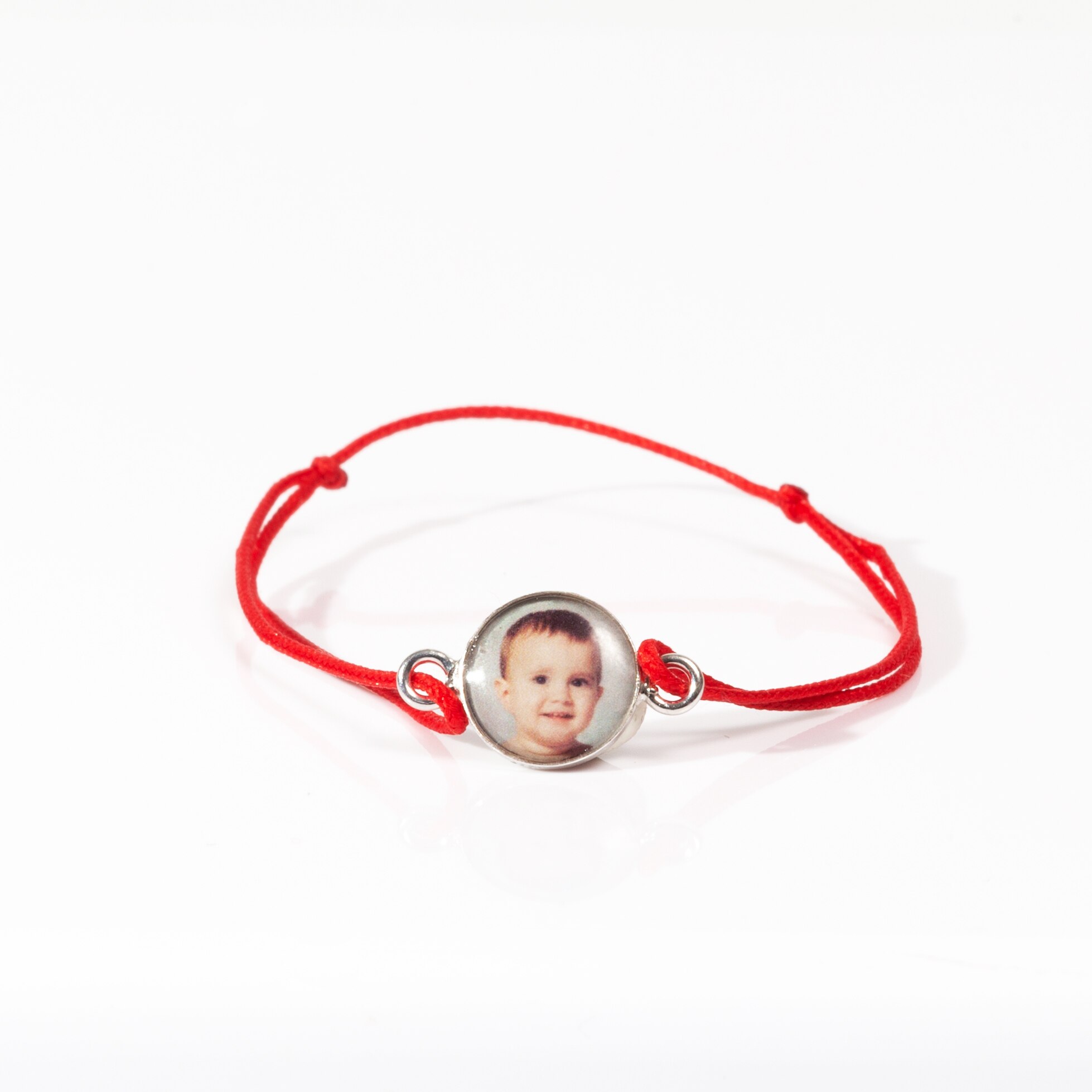 Bratara Snur DaviCrystals cu medalion Argint, fotografie personalizata