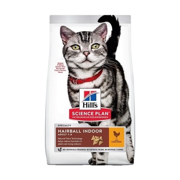 Hrana pentru Pisici Hill's SP Feline Adult Hairball & Indoor, 3 kg Hrana pentru Pisici Hill's SP Feline Adult Hairball & Indoor, 3 kg